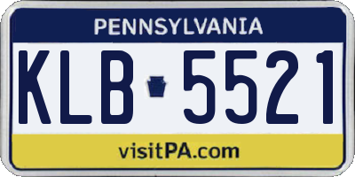 PA license plate KLB5521