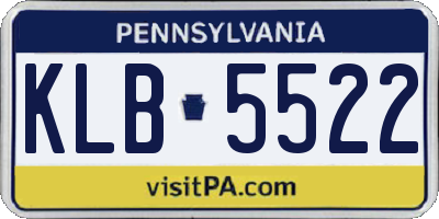 PA license plate KLB5522