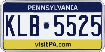 PA license plate KLB5525
