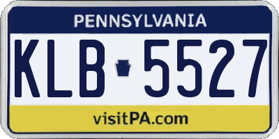 PA license plate KLB5527