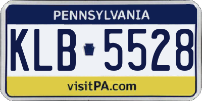 PA license plate KLB5528