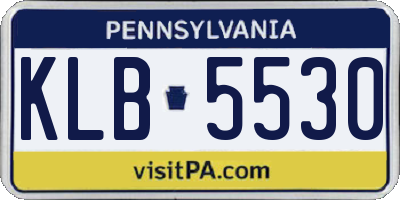 PA license plate KLB5530