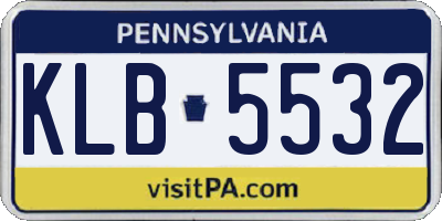 PA license plate KLB5532