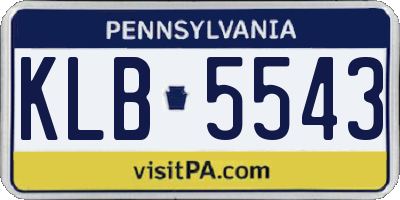 PA license plate KLB5543