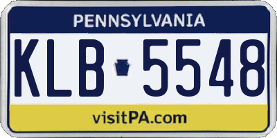 PA license plate KLB5548