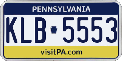 PA license plate KLB5553