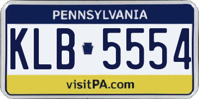 PA license plate KLB5554