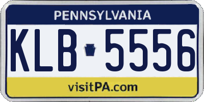 PA license plate KLB5556