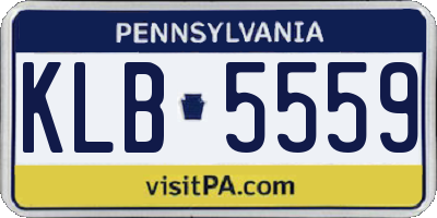 PA license plate KLB5559