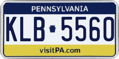 PA license plate KLB5560