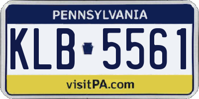 PA license plate KLB5561