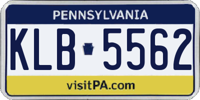 PA license plate KLB5562