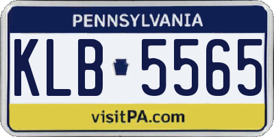 PA license plate KLB5565