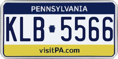PA license plate KLB5566