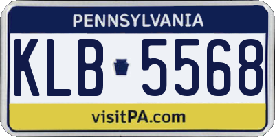 PA license plate KLB5568