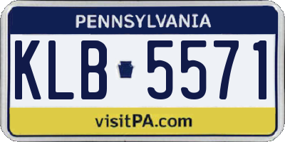 PA license plate KLB5571