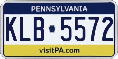 PA license plate KLB5572