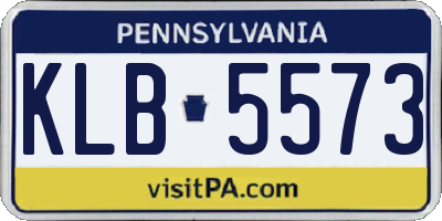 PA license plate KLB5573