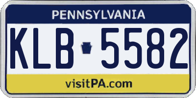 PA license plate KLB5582