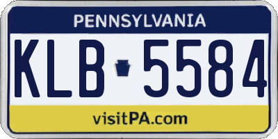 PA license plate KLB5584