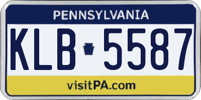 PA license plate KLB5587