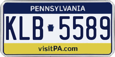 PA license plate KLB5589