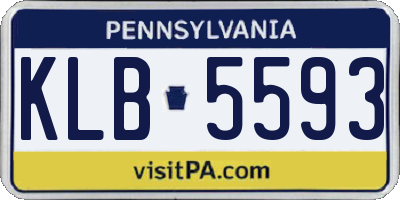 PA license plate KLB5593
