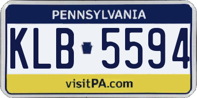 PA license plate KLB5594