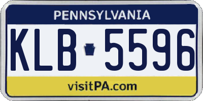 PA license plate KLB5596