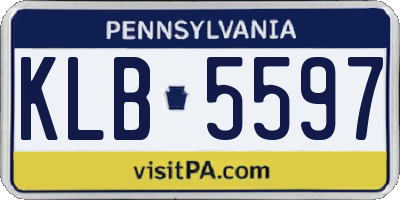 PA license plate KLB5597