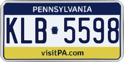 PA license plate KLB5598