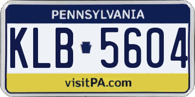 PA license plate KLB5604