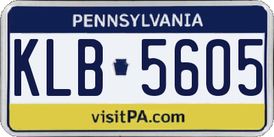 PA license plate KLB5605