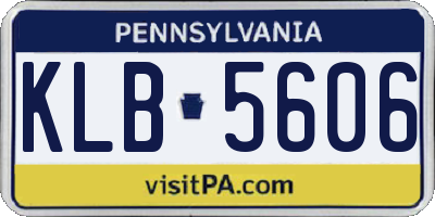PA license plate KLB5606