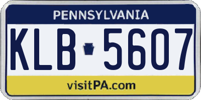 PA license plate KLB5607