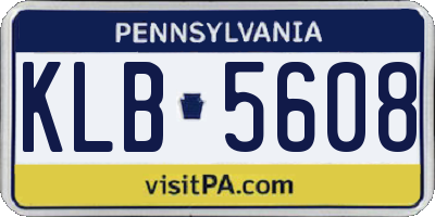 PA license plate KLB5608
