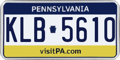 PA license plate KLB5610