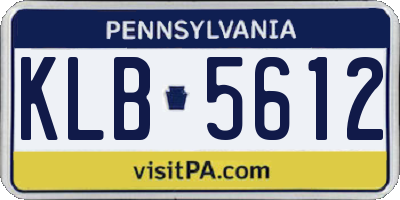 PA license plate KLB5612