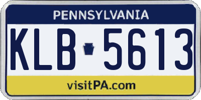 PA license plate KLB5613