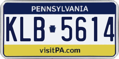 PA license plate KLB5614