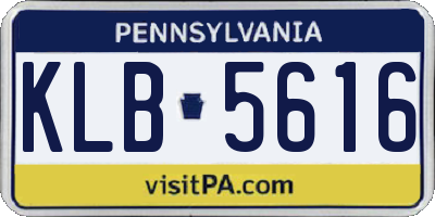 PA license plate KLB5616