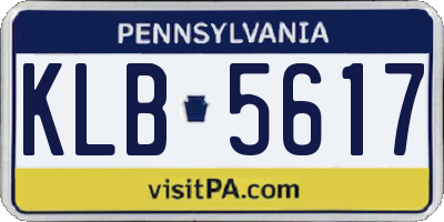 PA license plate KLB5617