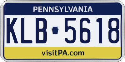 PA license plate KLB5618