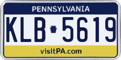PA license plate KLB5619