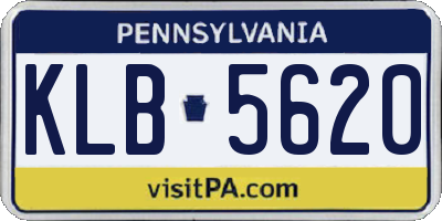 PA license plate KLB5620