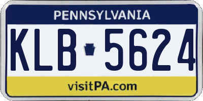 PA license plate KLB5624