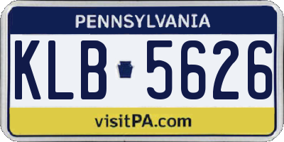 PA license plate KLB5626