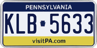 PA license plate KLB5633