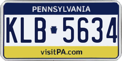PA license plate KLB5634