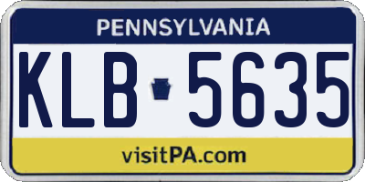 PA license plate KLB5635